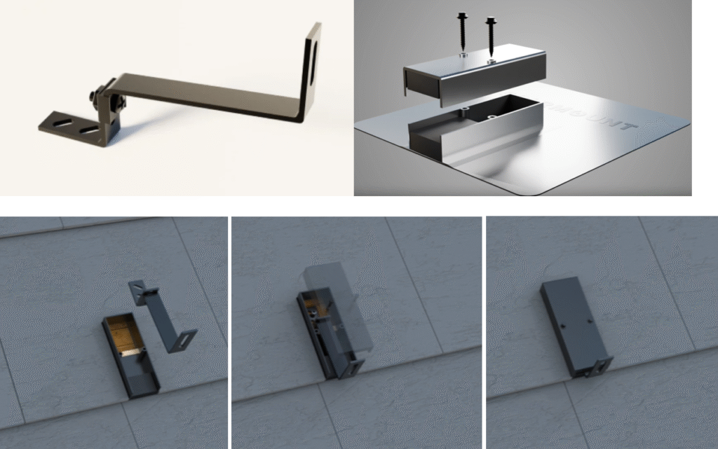 Slate Roof Hooks with Quick flashings - Solrmount Option